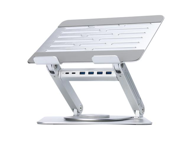 Adjustable Desk Stand Laptop Notebook Holder with Usb Ports Foldable Aluminium 360 Rotation Laptop Stand With Hub