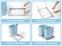 Support de rangement coulissant et amovible pour poubelle sous évier, multifonctionnel, en fer, moderne et durable