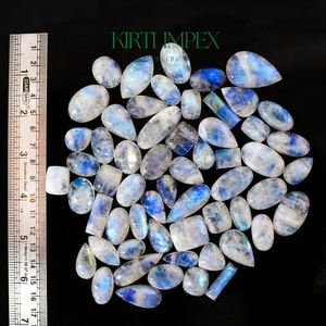 Natural <b>Blue</b> Fire Rainbow Moonstone Oval Cut Cabochon Gemstone High Quality Bulk Selling Jewelry Making Semi-Precious Stones - Product Image 1