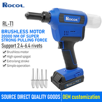 Pistolet à rivets sans fil T1 RL-T1, moteur sans balais, batterie au lithium 18V, plage de rivetage 2,4-6,4 mm, certifié CE pour outil électrique