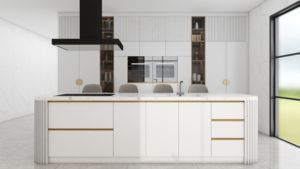 Muebles de Cocina Completos de Laca Blanca, Gabinetes de Cocina Modernos de Madera Personalizados para Proyectos de Apartamentos - Product Image 3