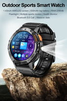 Montre intelligente Amoled K65 à écran tactile, montre intelligente sport robuste combinée 2024