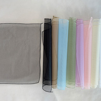 Voile rigide transparent à motif floral 49x49cm, emballage carré en gaze de cristal pour bouquets, tissu maillé translucide, fournitures pour fleuristes
