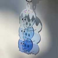 Porte-clés en acrylique de forme irrégulière, pendentif créatif à motif artistique, porte-clés transparent découpé au laser, tendance, pour sac, avec logo personnalisé