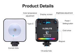 Mini Luz LED RGB para Video, Temperatura de Color Dual (CCT), 3 Modos, 20 Efectos de Escena, Magnética, para Cámara DSLR y <span class=keywords><strong>Teléfono</strong></span>, Trípode, Vlog - Product Image 6