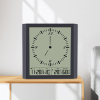 Jam dinding tampilan jarum Digital elektrik, bahan ABS kalender besar dengan desain abstrak kreatif, untuk ruang tamu Senior