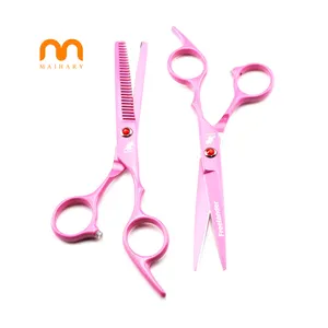 Professional Hair Scissors Hair Cutting Salon Scissor Hairdressing Custom Logo Set Pink Scissors