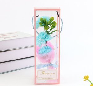 Venta al por Mayor de 3 Piezas de <span class=keywords><strong>Flores</strong></span> de Jabón Artificiales en Caja de Regalo Transparente, Flor Preservada, Regalo del Día de la Madre para Mamá, Maestra - Product Image 6