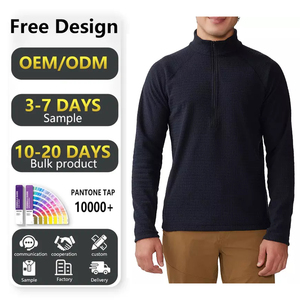 Sudadera de punto informal de golf con cremallera y estampado de otoño para hombre de poliéster 100% personalizada con borde acanalado - Product Image 1