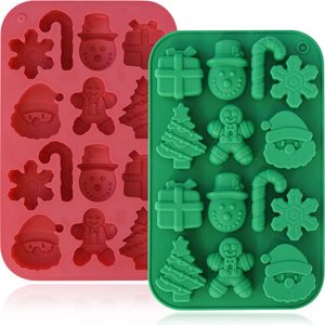 Giáng sinh khuôn <span class=keywords><strong>Silicone</strong></span> xà phòng bánh cookie Biscuit sô cô la khuôn cây Giáng sinh Santa Claus Gingerbread mía kẹo khuôn mẫu - Product Image 1