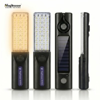 Lampe de travail solaire portable MagiBazaar MHF03 à LED, charge rapide Type C, lanterne de camping magnétique, lampe torche d'urgence SOS rouge/bleue 5