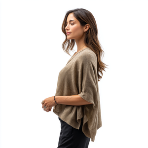 <span class=keywords><strong>Poncho</strong></span> <span class=keywords><strong>en</strong></span> laine pour <span class=keywords><strong>femme</strong></span>, mélange de laine d'<span class=keywords><strong>alpaga</strong></span>, coupe ample, cape <span class=keywords><strong>en</strong></span> tricot - Product Image 6