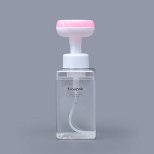 Pompe à savon ronde en mousse PET 250 ml avec bouchon, brosse et pulvérisateur, sérigraphiée transparente - Product Image 1