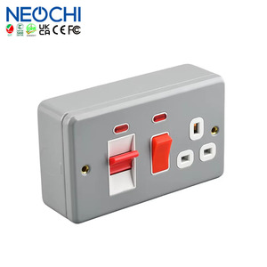 Bán buôn sang trọng kim loại mạ 45A dp nồi điều khiển đơn vị chuyển đổi ổ cắm với Neon - Product Image 2