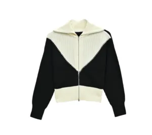 2023 Hot Selling Girls Long Sleeve Solid Color Turtleneck Knit Slim Cardigan Sweater Tops Women