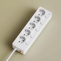 Multiprise Pheiyon 380J avec protection contre les surtensions, 5 prises Schuko, interrupteur individuel, sécurité enfant, CE NF ROHS, pour la maison, le bureau, le bureau à domicile, IP20