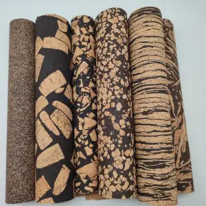 LEECORK Hot Selling Eco-friendly Cork Leather Printed Real Faux Leather Sheets Cork Fabric For Bag Making