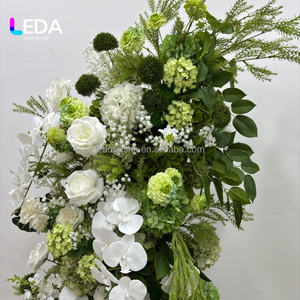 LEDA Arche de fleurs artificielles personnalisée pour mariage, arrangement de verdure, toile de fond en forme de corne pour décoration d'événements et d'arches florales de mariage - Product Image 3