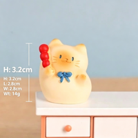 Collection de figurines de chats en résine adorables, mini décorations de bureau, ornements décoratifs, figurines d'animaux mignonnes d'inspiration chinoise