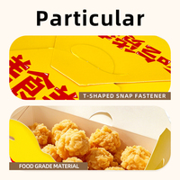 Caja para Pollo Frito con Logotipo Impreso Ecológico, Recubierta, con Barrera Contra la Humedad, Base Resistente y Capacidad de Carga para Mostrador de Supermercado o Deli