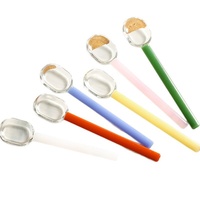 Cuillères à lait et à café au design minimaliste créatif, manche coloré, verre résistant à la chaleur, marque LONGXIN, modèle Lx001