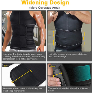 Gilet de sudation amincissant en néoprène pour hommes, gilet de maintien de la taille réglable avec double fermeture éclair pour le sport - Product Image 4