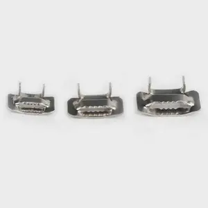 Cable de Fibra Óptica <span class=keywords><strong>para</strong></span> Exteriores FTTH, 19 mm, TSS 304, Hebilla de Acero Inoxidable con Bloqueo de Oreja, Correa de Sujeción, Accesorios de Conector, Modelo - Product Image 6