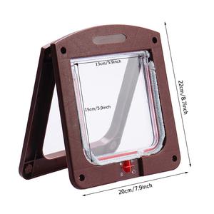 4 Forma de bloqueo con llave magnética para gato pequeño perro tapa de plástico Puerta de gato - Product Image 6