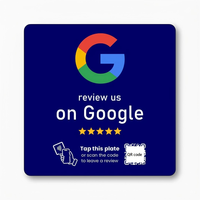 Interfaz RFID Código QR PVC NFC Placa DE REVISIÓN DE Google para restaurante Placa de negocios Etiqueta adhesiva trasera programable