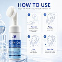 Nettoyant Visage au Peptide de Cuivre GHK-Cu, Nettoyant Moussant aux Acides Aminés, Panthénol et Extraits Botaniques, Marque Privée OEM