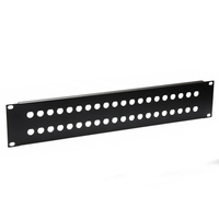 Panneaux de rack 2U perforés avec connecteurs 40BNC à fond plat, revêtement poudre noir, accessoires pour flight case