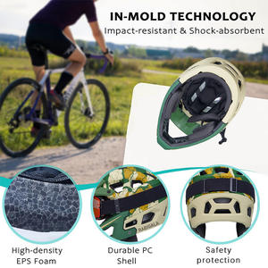 アーミーグリーン M/L サイズ ライディングヘルメット 通気性のあるハードシェル 安全で快適な MTB バイザー 大人およびティーン向けのサイクリング用 - Product Image 5