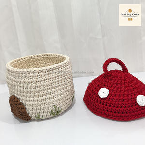 Bolsa De Seta tejida a mano personalizada lindos juguetes de ganchillo para niños caja de almacenamiento de huevos cubierta para pañales de bebé adornos de escritorio cuerda hecha - Product Image 4