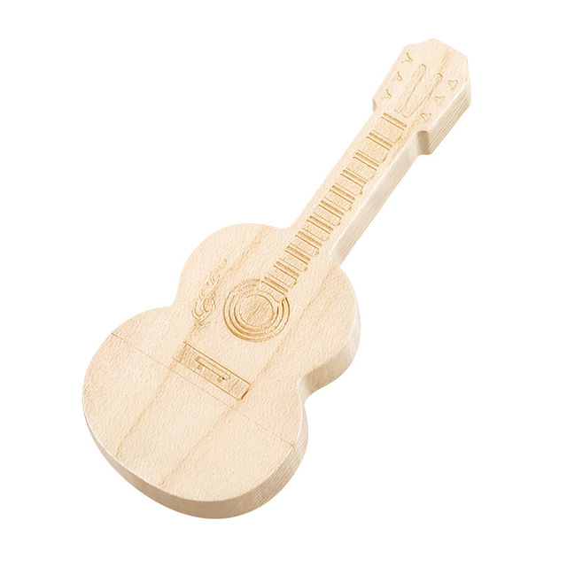 Custom Logo Wooden Guitar 3D Style USB 3.0 Thumb Drive 8GB/16GB/64GB/128GB New 1-Year Warranty Gifts