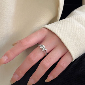 Yinruitai S925 Sterling Silver Rose <b>Open</b> <b>Ring</b> For Women Light Luxury High End Niche Plain Band - Product Image 1