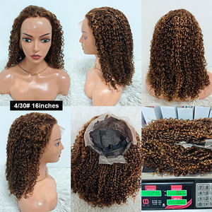 Letsfly Hair <b>Pixie</b> Curly 250% Density Pre-plucked Natural Hair 4/30# 13x4 Lace Frontal <b>Wigs</b> 12-22 Inches Human Hair Wholesales - Product Image 6