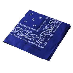 Pañuelo multifuncional con estampado de logotipo personalizado para hombre y mujer, Bandana cuadrada de Cachemira, 100% algodón, venta al por mayor