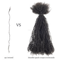 Extensions de dreadlocks permanentes faites à la main en cheveux humains vierges à 100 %, bouclées, avec pointes frisées, couleur et taille personnalisées, vente en gros d'usine