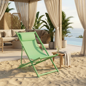 Chaise pliante d'extérieur avec cadre en acier, dossier réglable, chaise longue de plage en maille respirante, chaise de patio pour jardin - Product Image 4