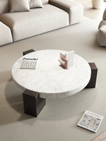 Table basse et centre de table ronde en marbre de luxe italienne moderne minimaliste en pierre de luxe pour la maison, le bureau et la salle à manger
