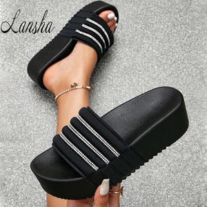 2025 gran oferta sandalias de plataforma tira de lentejuelas correa cruzada punta abierta suela gruesa cuña tacón grueso sandalias de gelatina colores caramelo sólido - Product Image 4