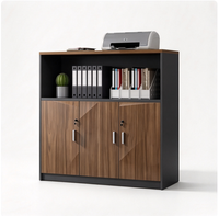 Armoire de rangement de bureau moderne en bois avec portes verrouillables et étagère ouverte, support d'imprimante pour le rangement de fichiers à domicile