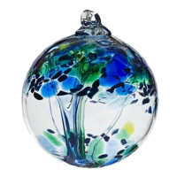 Boules de Noël Modernes Colorées Réutilisables en Verre Soufflé à la Main, Ornements de Noël en Verre Teinté Imprimé, Décoration Creuse à Suspendre pour Arbre, Cadeau