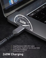 Câble Thunderbolt 4 avec synchronisation 40 Gbps, charge 240 W, affichage 8K et câble Thunderbolt 4 40 Gbps certifié Intel pour l'accueil