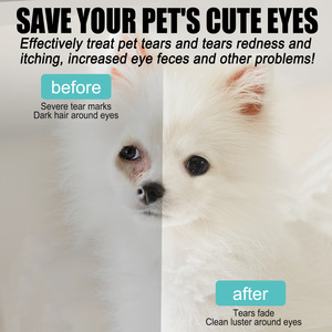 Suero lagrimal para perros, suero tópico para manchas de lágrimas en los ojos de mascotas para gatos y perros, eliminación de excrementos oculares - Product Image 4