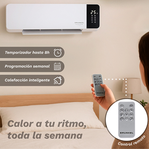 Stufa Elettrica da Parete in Ceramica Grunkel 2000W con Telecomando per Uso Domestico - Product Image 5