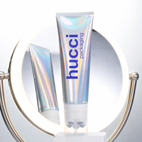 Tube cosmétique de luxe personnalisé D40 100ml holographique argenté avec bille roulante pour huile de massage corporel et crème