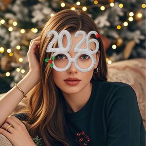 2026 Creative Digital Funny Eyewear Christmas Party Novelties Decorative <b>Frames</b> for New Year Photo Props - Product Image 2