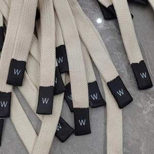 OEM Custom Polyester Cord Colored Flat Draw Cords Hoodie <b>String</b> Rope Silicone Tip Drawcord With logo for Cloth - Product Image 1