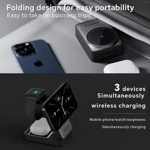 New Portable for Wireless <b>Charger</b> Flexible Foldable 15W Fast Charging Stand Travel Adapter Universal Magnetic Type-C Earphone - Product Image 4